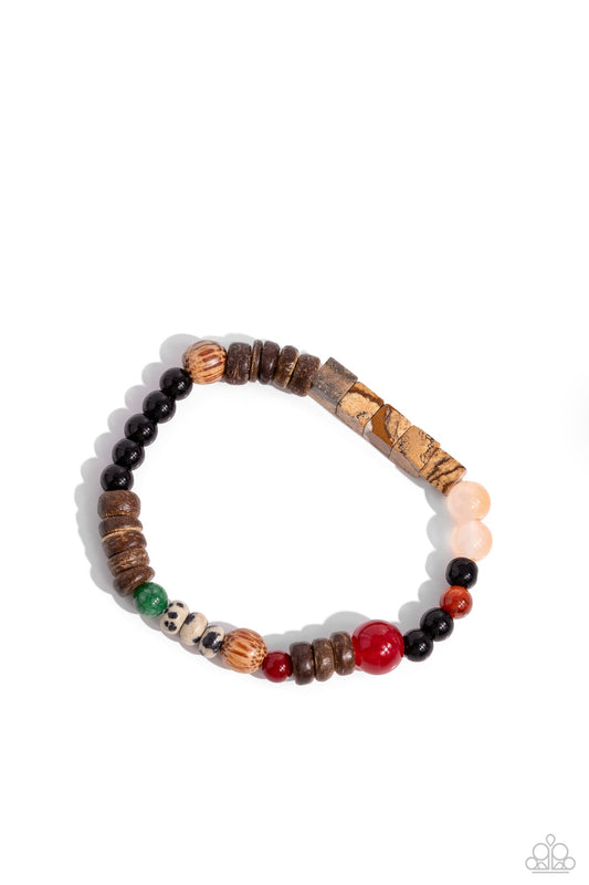 Paparazzi Accessories: I WOOD Be So Lucky Orange Urban Bracelet