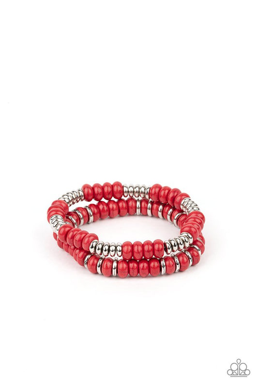 Paparazzi Accessories: Desert Rainbow Red Bracelet