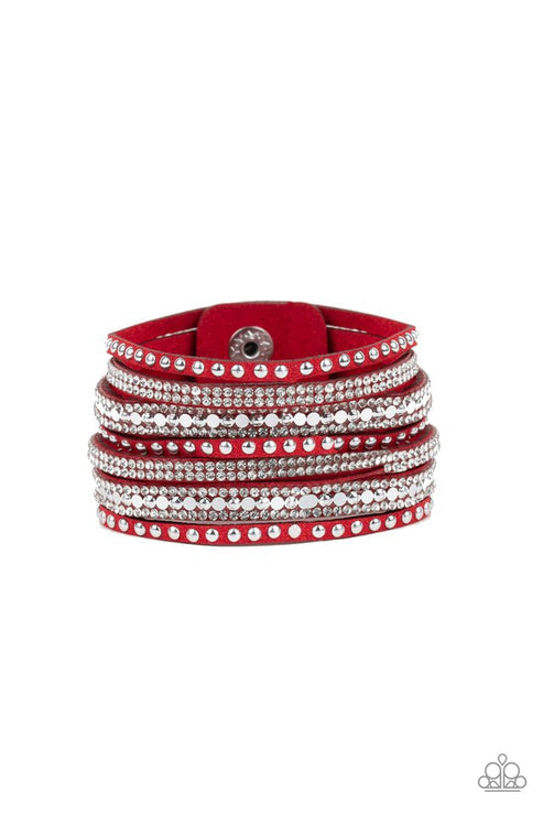 Paparazzi Accessories: All Hustle and Hairspray Red Bracelet