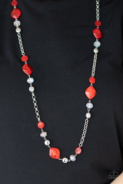 Paparazzi Accessories: Light-Scattering Luminosity Red Necklace