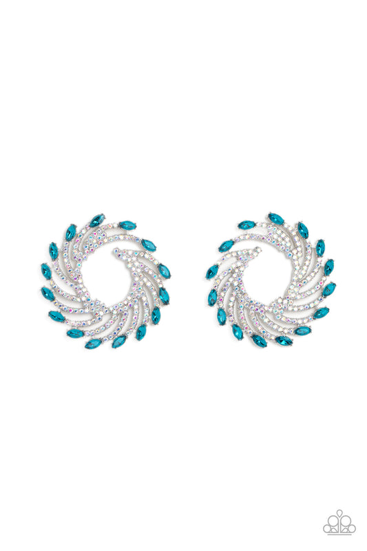 Paparazzi Accessories: Firework Fanfare Blue Post Earring