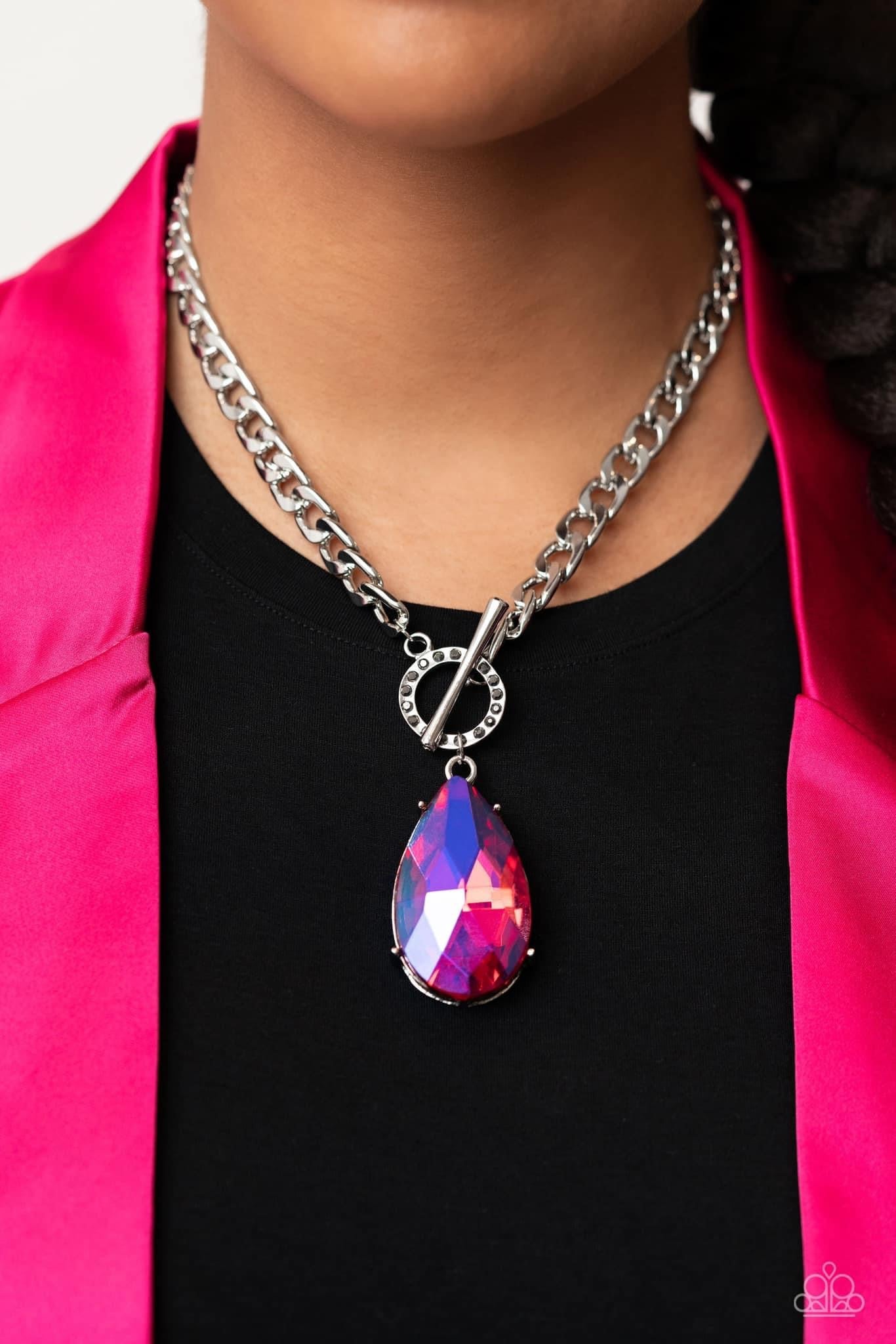 Paparazzi Accessories: Edgy Exaggeration Pink Necklace