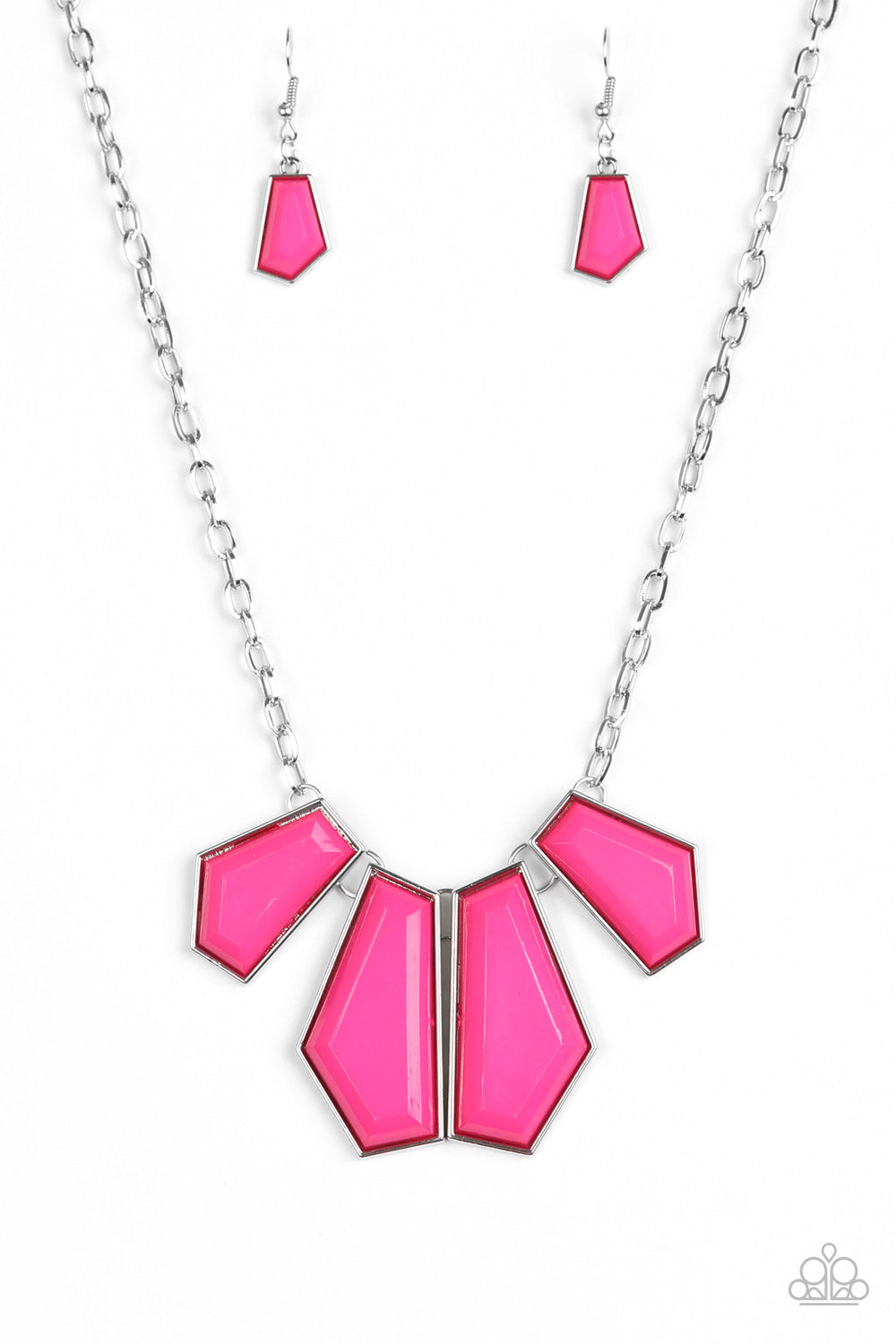 Paparazzi Accessories: Get Up and GEO - Pink Necklace