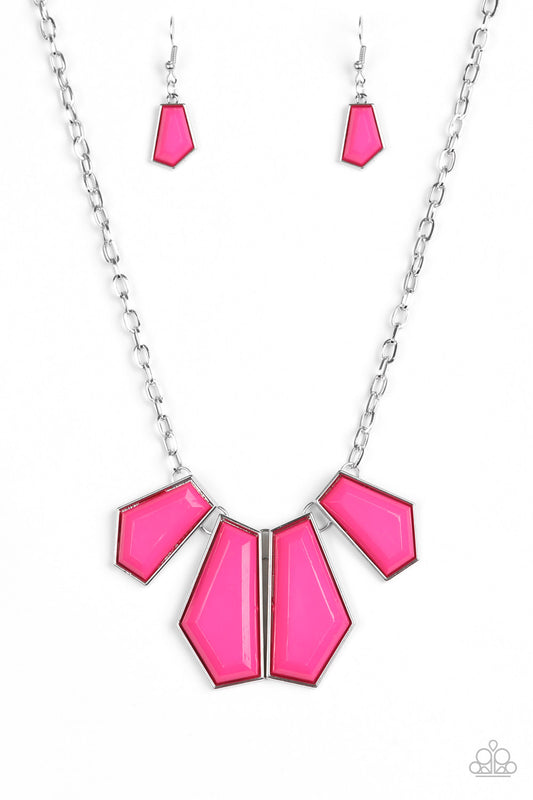 Paparazzi Accessories: Get Up and GEO - Pink Necklace