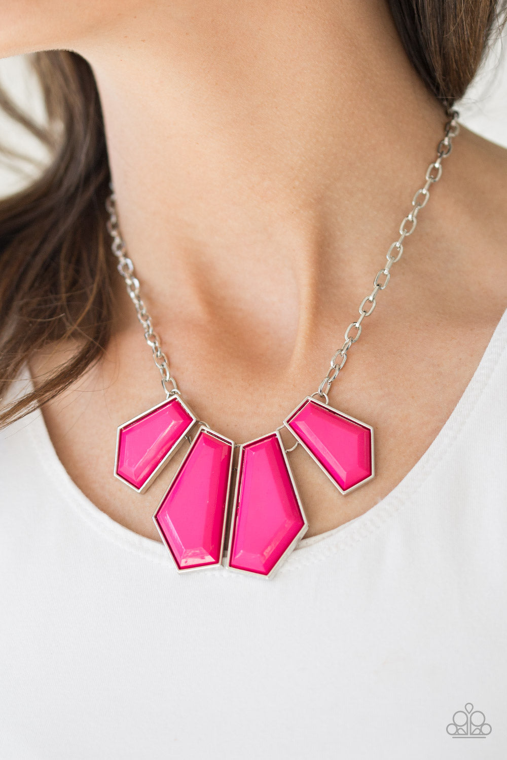 Paparazzi Accessories: Get Up and GEO - Pink Necklace
