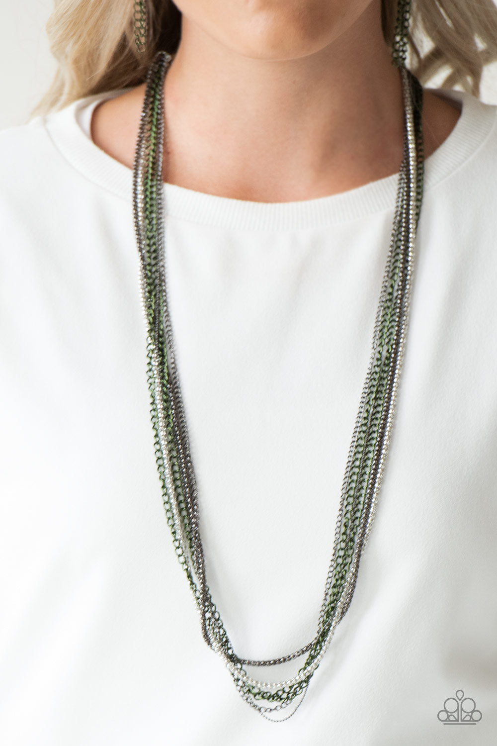 Paparazzi Accessories: Colorful Calamity - Green Necklace