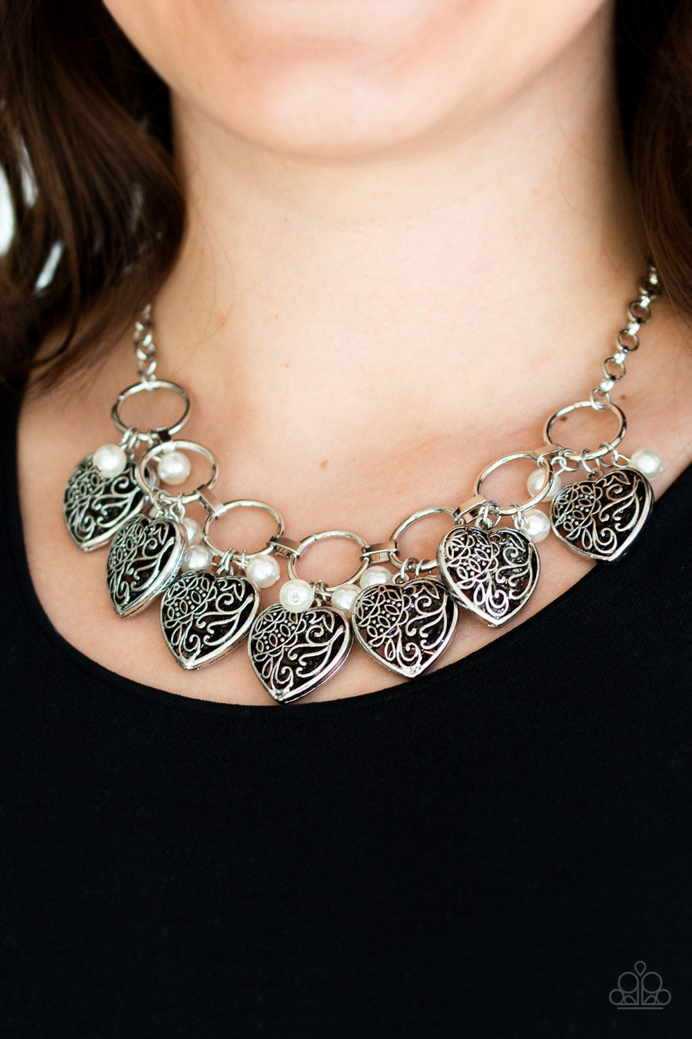Paparazzi Accessories: Very Valentine - White Necklace