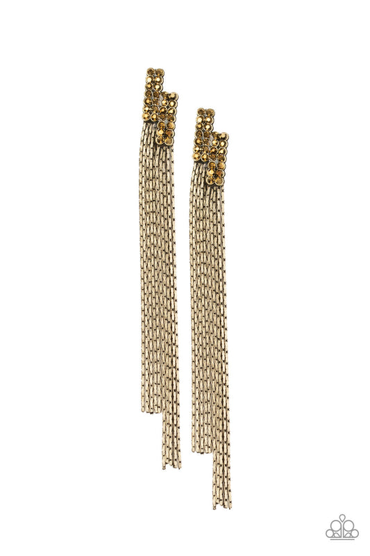 Paparazzi Accessories: Radio Waves - Brass Earring