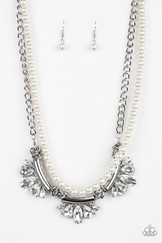 Paparazzi Accessories: Bow Before The Queen - White Necklace
