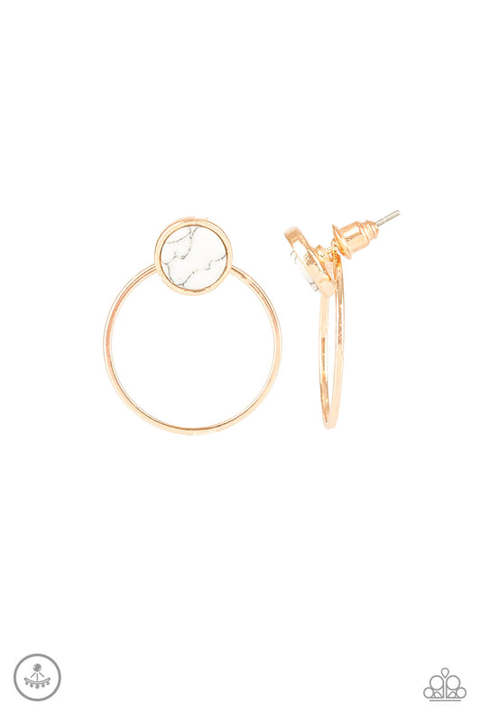 Paparazzi Accessories: Simply Stone Dweller - Gold Earring