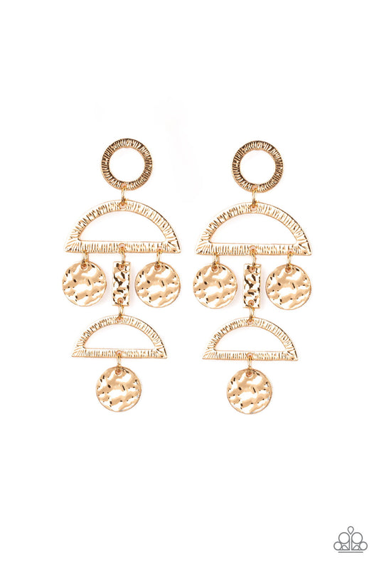 Paparazzi Accessories: Incan Eclipse - Gold Earring