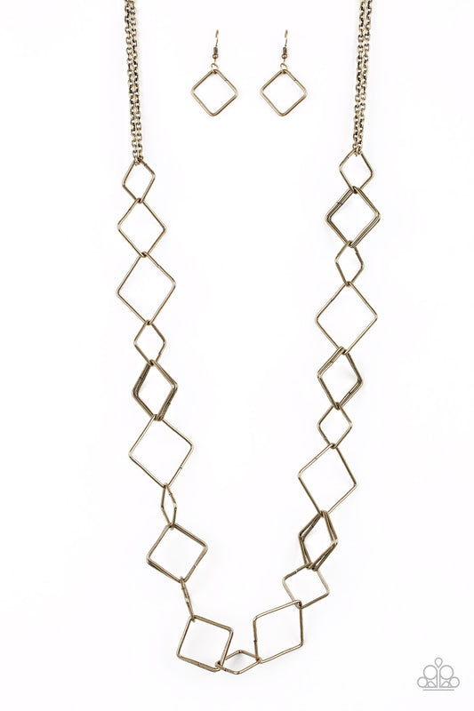 Paparazzi Accessories: Backed Into A Corner - Brass Necklace