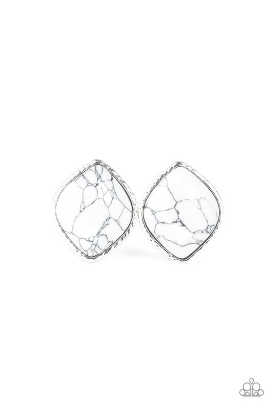 Paparazzi Accessories: Marble Marvel - White Earring