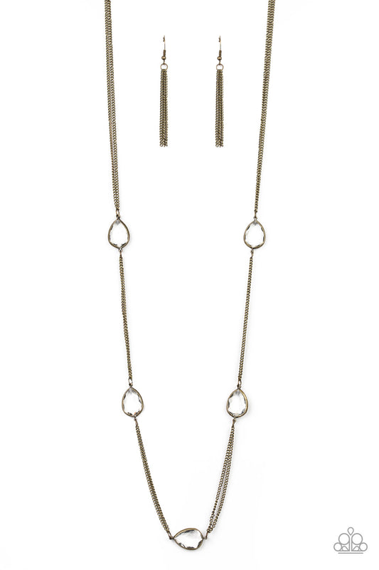 Paparazzi Accessories: Teardrop Timelessness - Brass Necklace