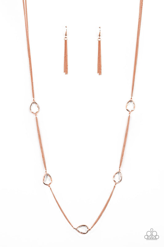 Paparazzi Accessories: Teardrop Timelessness - Copper Necklace
