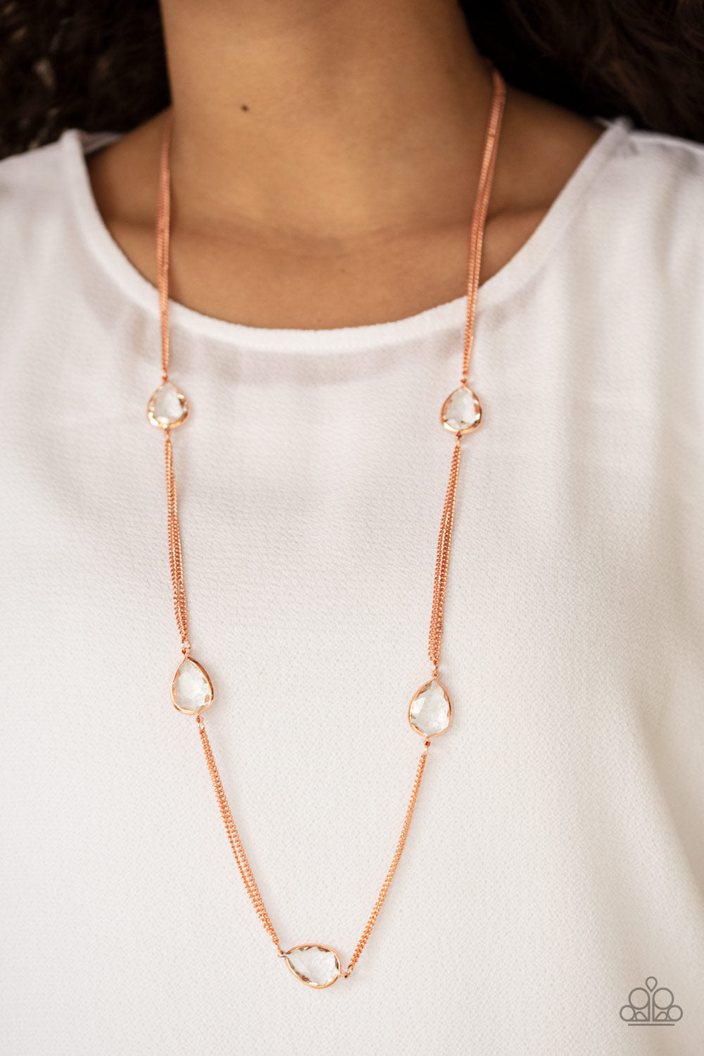 Paparazzi Accessories: Teardrop Timelessness - Copper Necklace