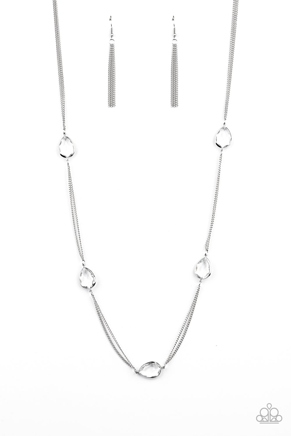 Paparazzi Accessories: Teardrop Timelessness - White Necklace