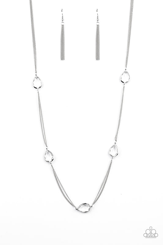 Paparazzi Accessories: Teardrop Timelessness - White Necklace