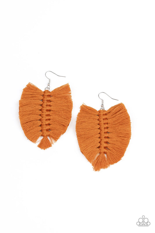Paparazzi Accessories: Knotted Native - Brown Earring