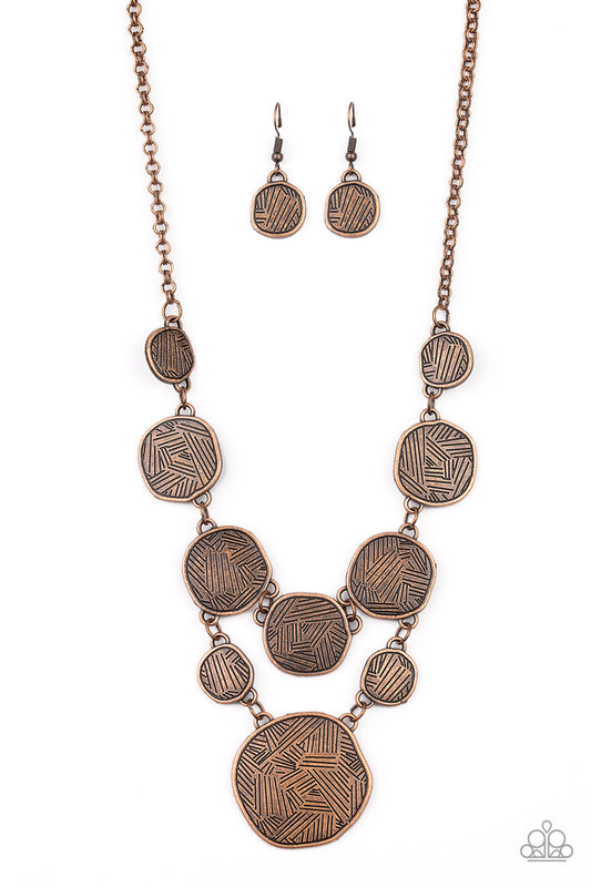 Paparazzi Accessories: Metallic Patchwork - Copper Necklace