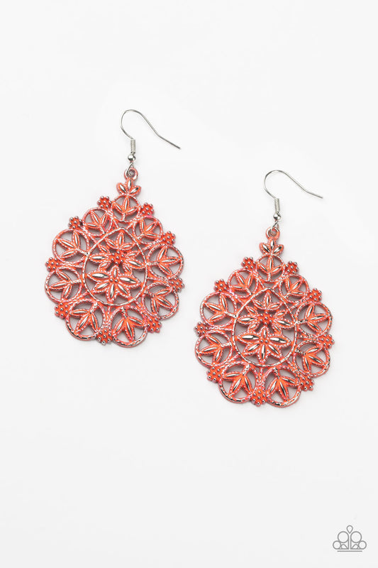 Paparazzi Accessories: Floral Affair - Orange Eaaring