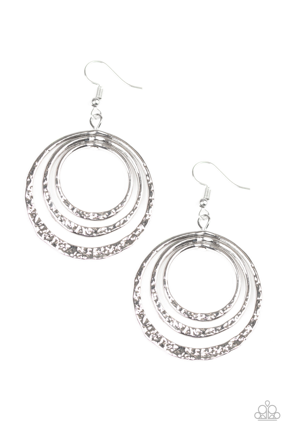 Paparazzi Accessories: Metallic Ruffle - Silver Earring