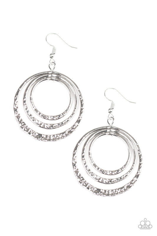 Paparazzi Accessories: Metallic Ruffle - Silver Earring