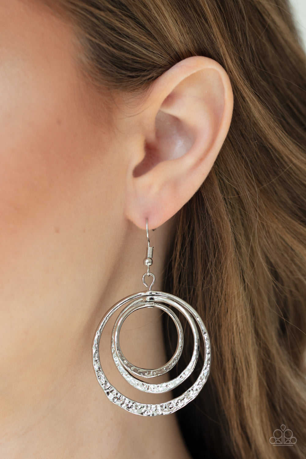 Paparazzi Accessories: Metallic Ruffle - Silver Earring