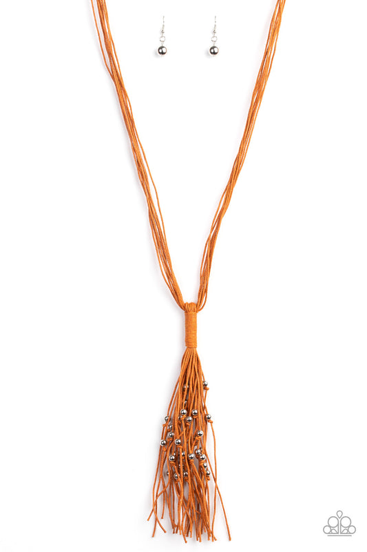 Paparazzi Accessories: Hand-Knotted Knockout - Orange Necklace