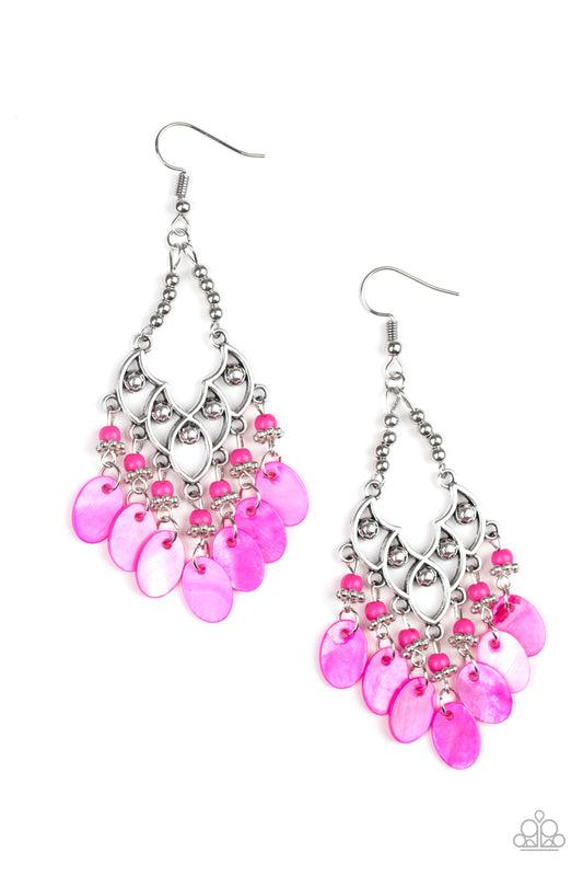Paparazzi Accessories: Shore Bait - Pink Earring