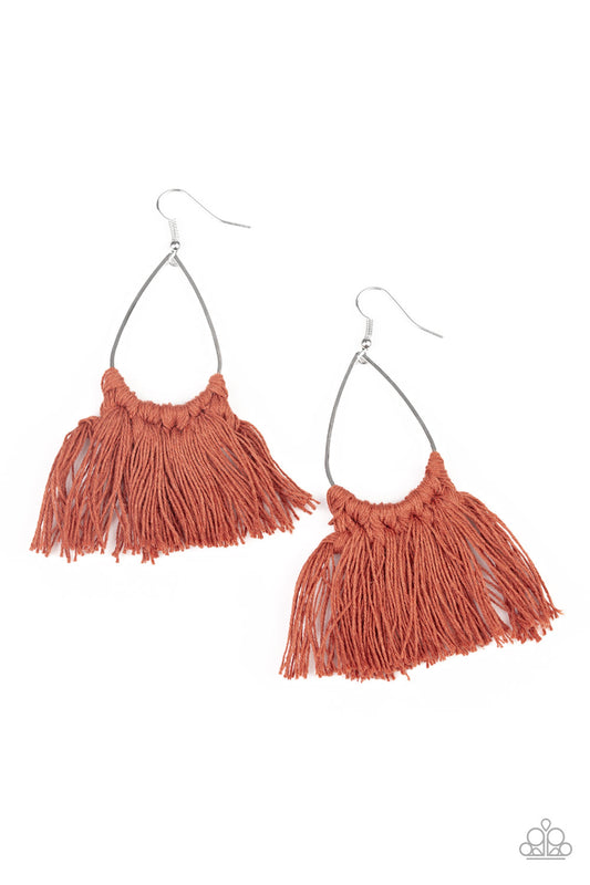 Paparazzi Accessories: Tassel Treat - Brown Earring