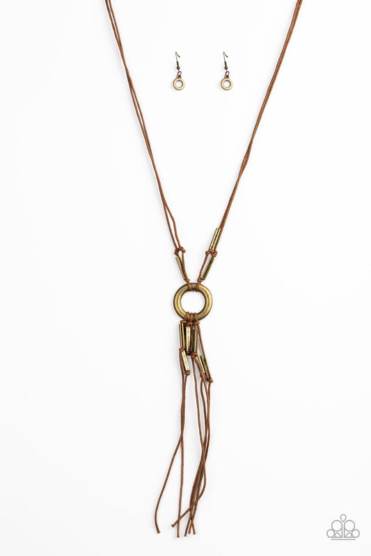 Paparazzi Accessories: Tasseled Trinket - Brass Necklace