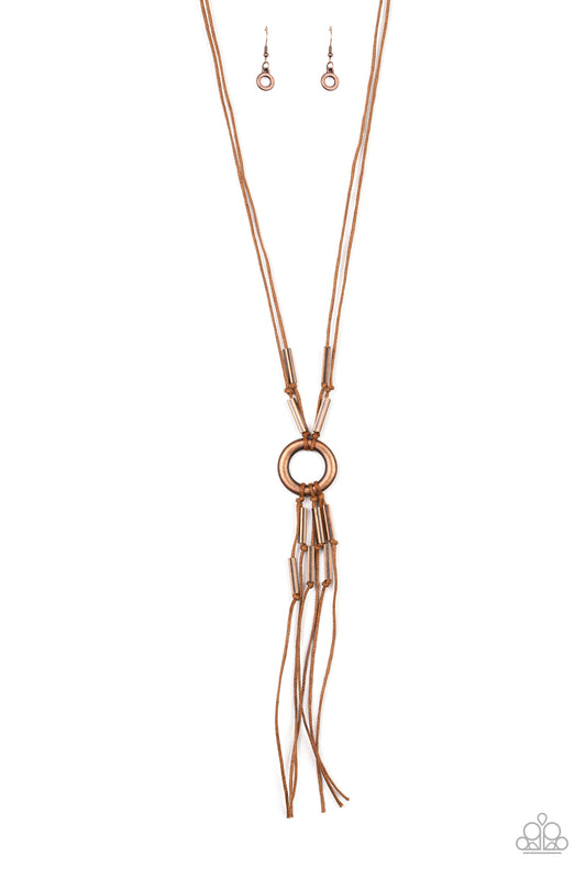 Paparazzi Accessories: Tasseled Trinket - Copper Necklace