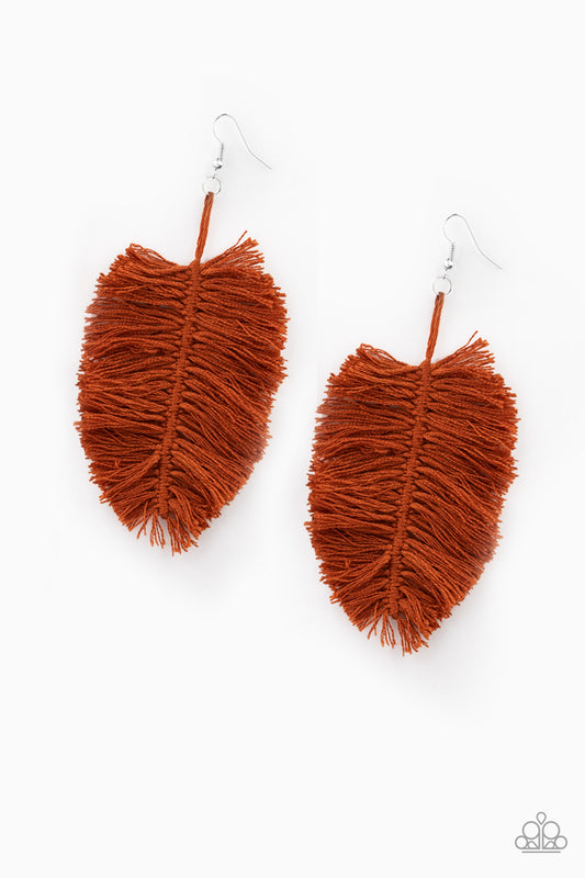 Paparazzi Accessories: Hanging by a Thread - Brown Earring