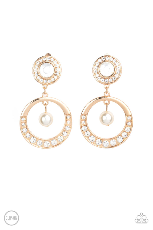 Paparazzi Accessories: Regal Revel - Gold Clip On Earring