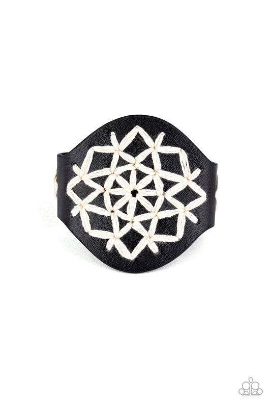 Paparazzi Accessories: A Cross-Stitch In Time - Black Bracelet