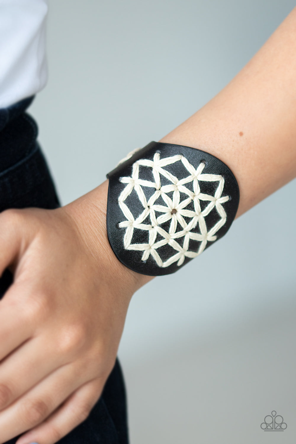 Paparazzi Accessories: A Cross-Stitch In Time - Black Bracelet