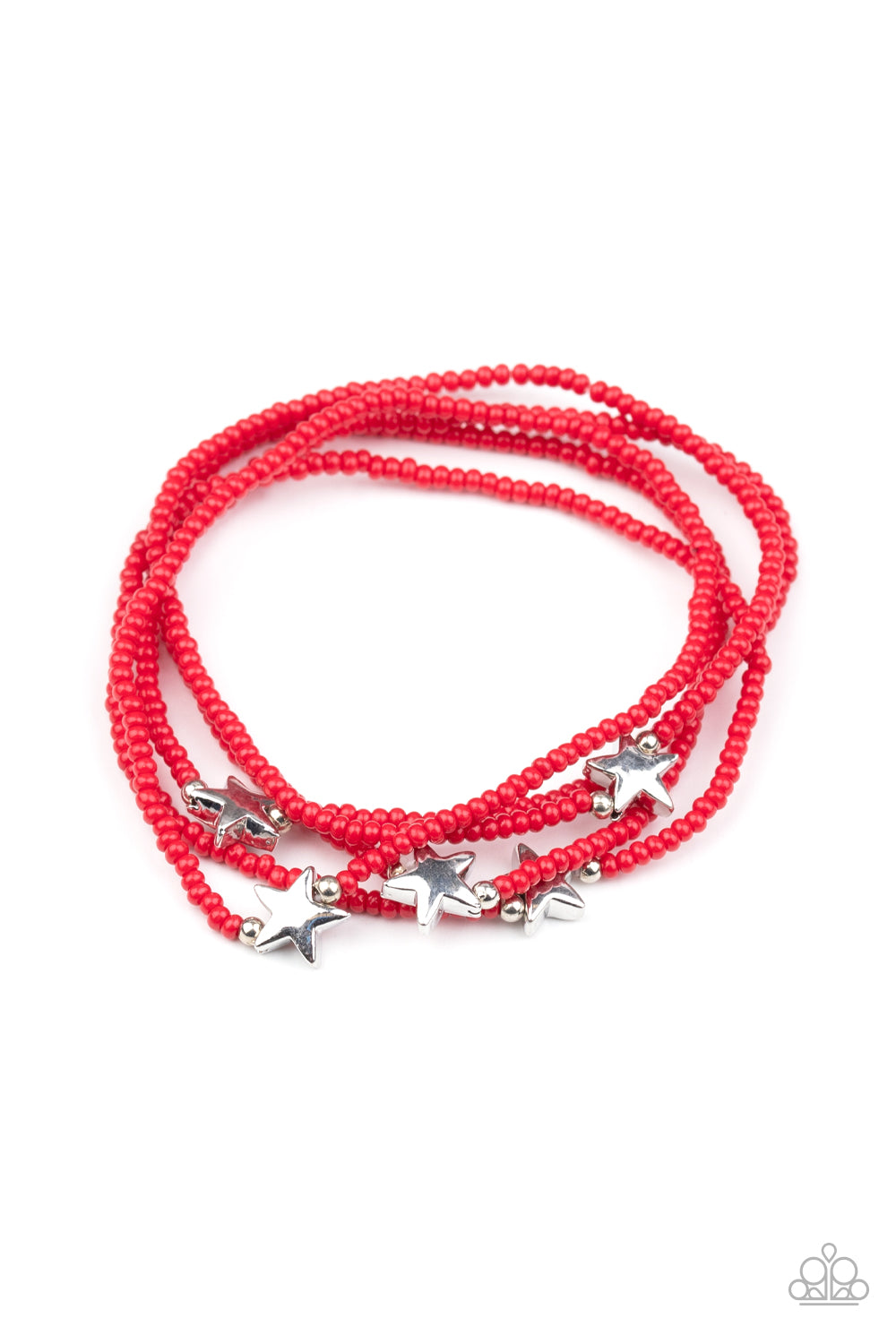 Paparazzi Accessories: Pretty Patriotic - Red Bracelet
