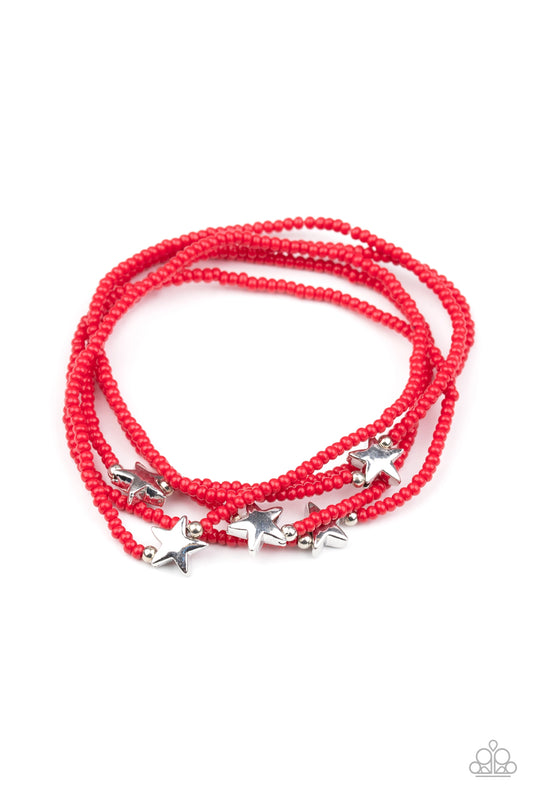 Paparazzi Accessories: Pretty Patriotic - Red Bracelet