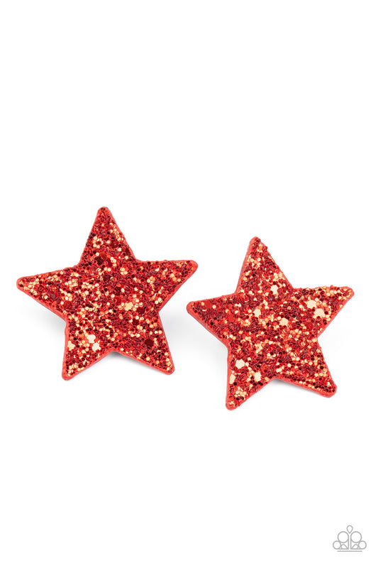 Paparazzi Accessories: Star-Spangled Superstar - Red Hair Clip