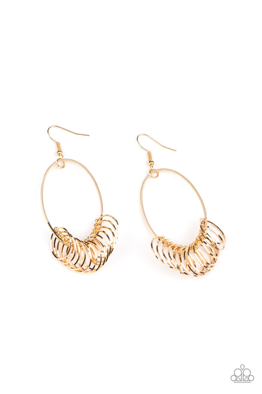 Paparazzi Accessories: Halo Effect - Gold Earring
