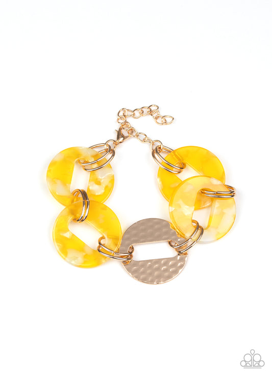 Paparazzi Accessories: Retro Recharge - Yellow Braclet