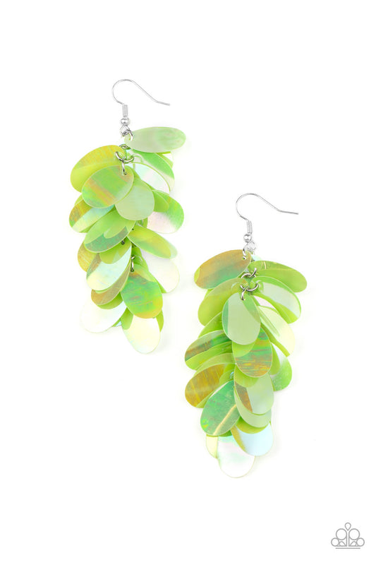 Paparazzi Accessories: Stellar In Sequins - Green Earring