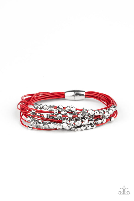 Paparazzi Accessories: Star-Studded Affair - Red Bracelet