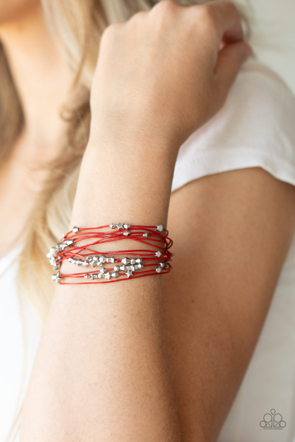 Paparazzi Accessories: Star-Studded Affair - Red Bracelet