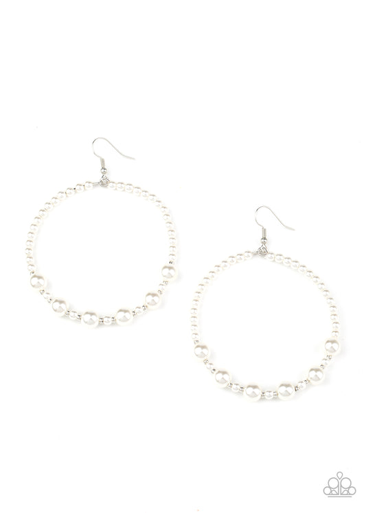 Paparazzi Accessories: Boss Posh - White Earring