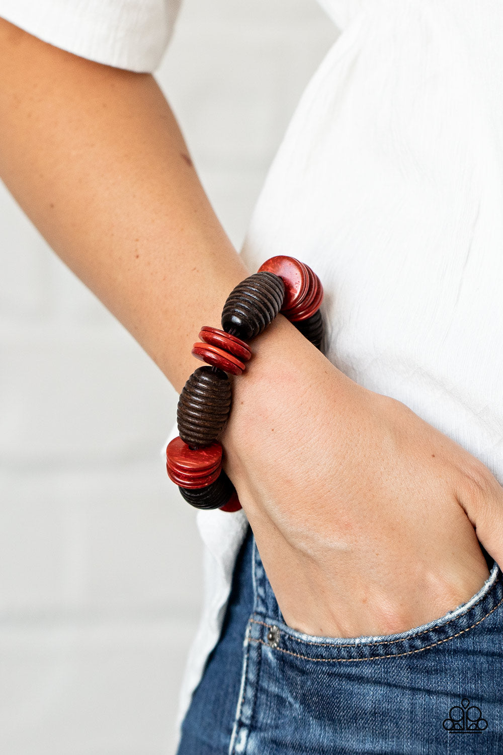 Paparazzi Accessories: Caribbean Castaway - Red Bracelet