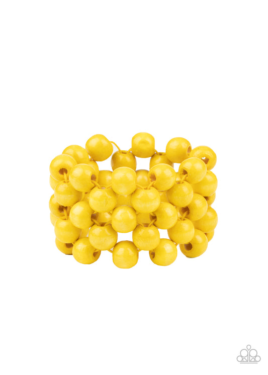 Paparazzi Accessories:Tiki Tropicana - Yellow Bracelet