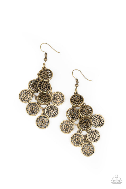 Paparazzi Accessories: Blushing Blooms - Brass Earrings