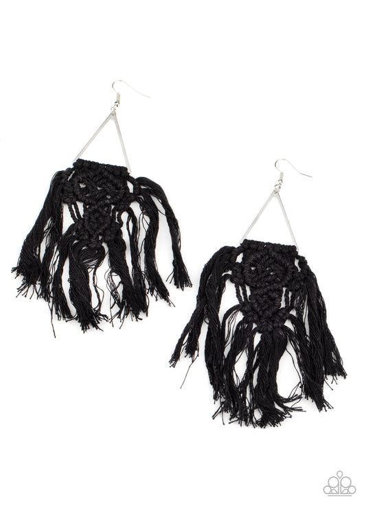 Paparazzi Accessories: Modern Day Macrame - Black Earring